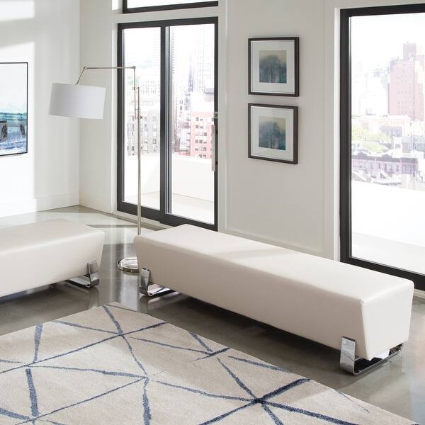 Shop Ofm Axis Series Triple Seating Bench Textured Vinyl With