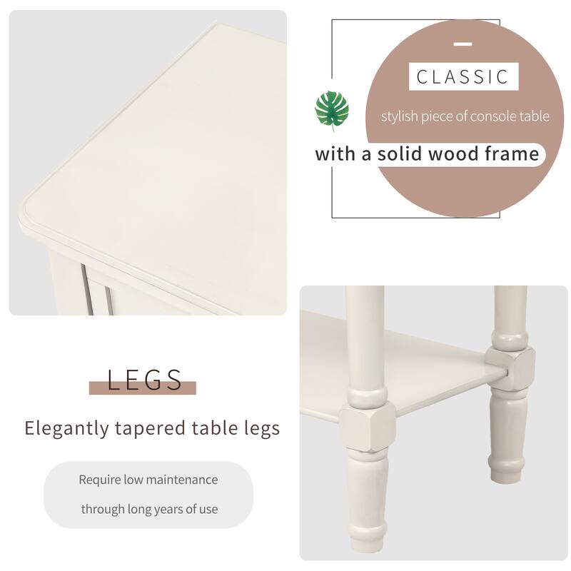 Narrow Console Table, Slim Sofa Table with Drawers for Living Room