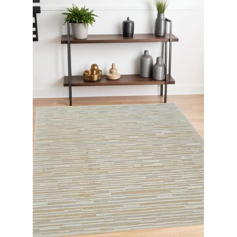 Bicus Distressed Abstract Modern Stain Resistant Woven Durable Area Rug By HomeRoots