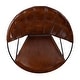 preview thumbnail 11 of 9, Harlan 18 in. Seat Height Round Leather and Iron Accent Chair