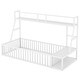 preview thumbnail 5 of 9, Twin Size Metal Floor Bed with Safety Fence, Desk and Storage Shelves