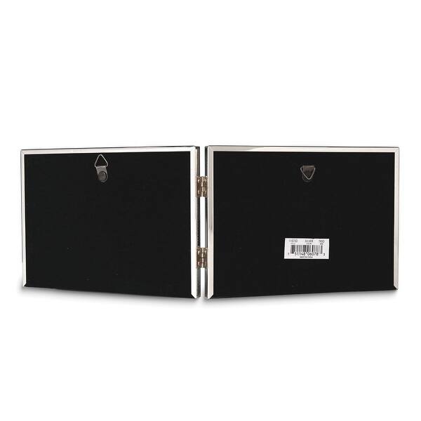 Curata Polished SilverPlated 5x7 Landscape Hinged Double Photo Frame