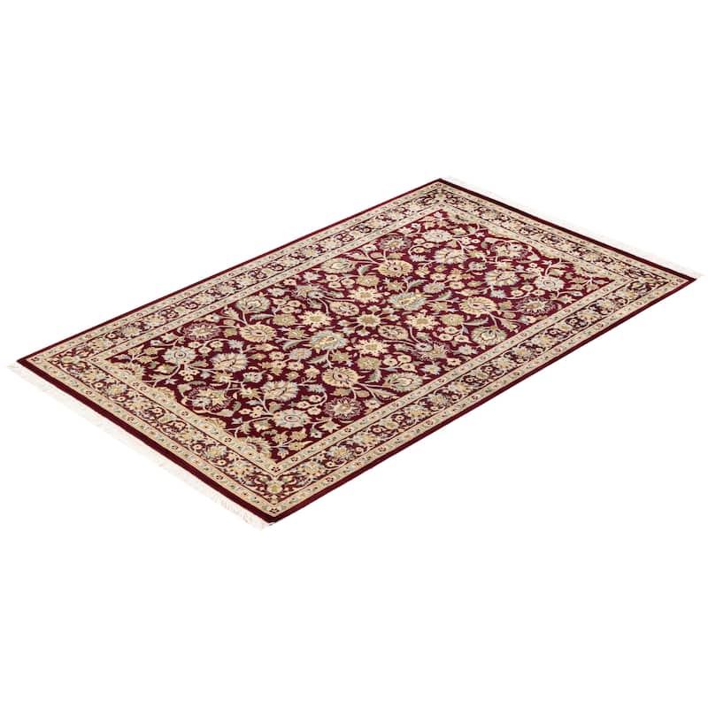 Overton Hand Knotted Wool Vintage Inspired Traditional Mogul Red Area Rug - 3 x 5