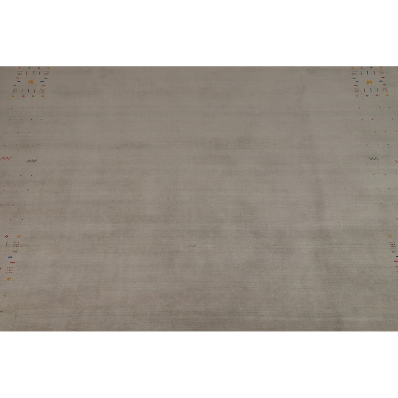 Tribal Gabbeh Oriental Area Rug Handmade Silk Carpet - 9'4" x 11'9"