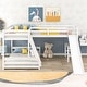 preview thumbnail 12 of 16, Multifunctional Twin/Full L-Shaped Bunk Bed with Workspace and Safety Guardrails