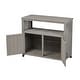preview thumbnail 12 of 32, GDFStudio - Harbor Outdoor Solid Fir Wood Storage Bar Table with Slatted Design