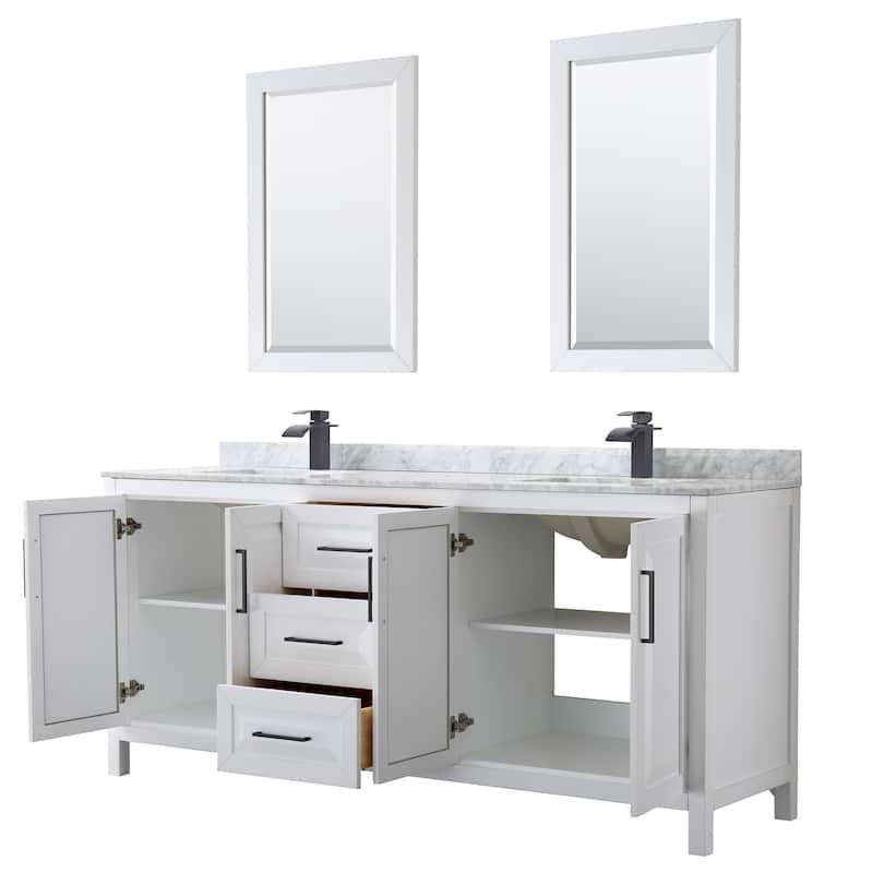 Wyndham Collection Daria 80" Free Standing Double Vanity Set with MDF