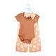 preview thumbnail 2 of 3, Toddler Girls 3 Piece Breezy Daisy Bodysuit, Pants and Headband Set, Peach