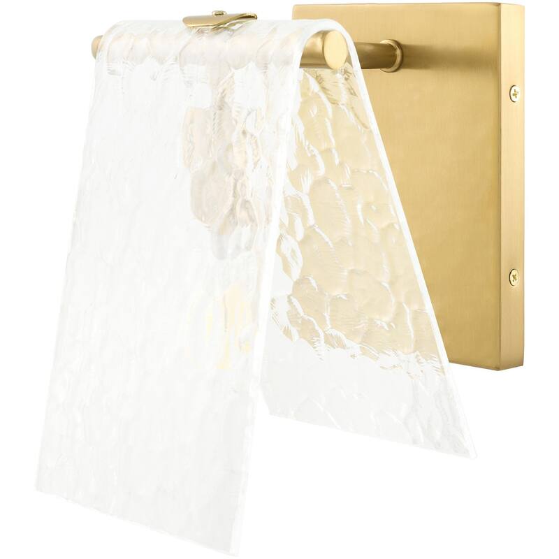 Livabliss Vitracis Modern Wall Sconce - 8"L x 5"W x 8"H - Brass