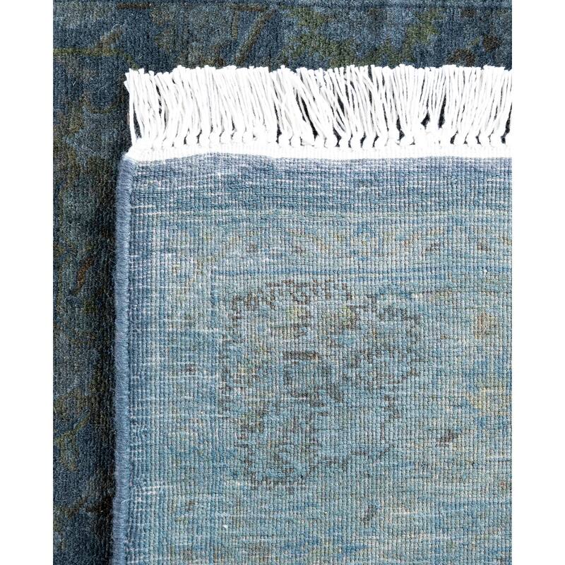 Overdyed One-of-a-Kind Hand-Knotted Runner Rug - Gray - 2' 7" x 9' 7"