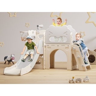 Toddler Slide, 7 in 1 Kids Indoor Slide for Toddler 1-3, Indoor Outdoor Baby Toddler Slide Playset Playground
