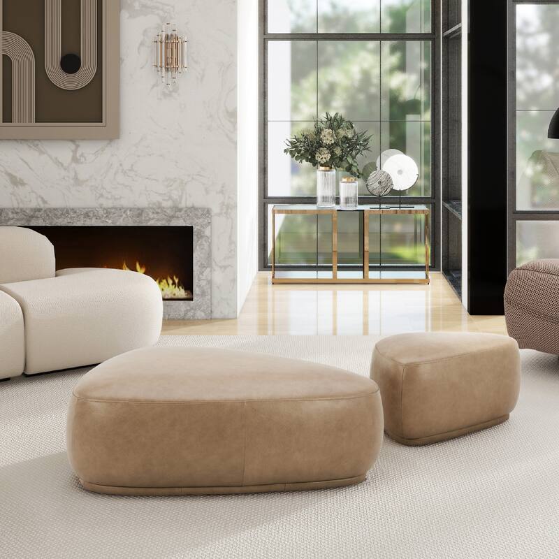 Pebble 44" & 26" Rounded Triangle Cocktail Ottoman Set