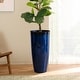 preview thumbnail 41 of 47, Glitzhome 30"H Set of 2 Oversized Gradient Cobalt Blue/Turquoise/Red Tall Plastic Planter