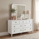 preview thumbnail 10 of 25, Roundhill Furniture Avellune 4-Piece Bedroom Set: Poster Bed with Dresser, Mirror, Chest, and 2 Nightstands, White Finish