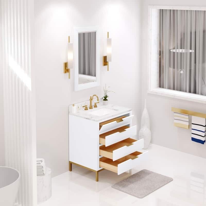 Bristol Carrara White Marble Countertop Vanity