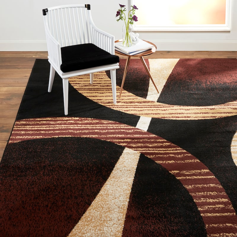 Home Dynamix Premium Indus Contemporary Geometric Area Rug - 7'8"x10'7" - Ebony - Rectangle