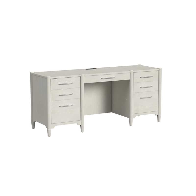 Modern Wood Desk, Office Storage, Writing Table, Fully Assembled, White - White - 69.25w x 30.25h x 22.25d