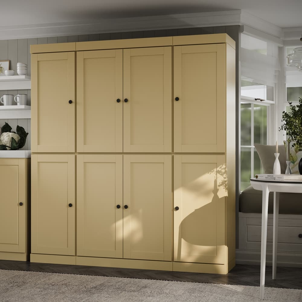 Palace Imports 100% Solid Wood Pantry Cabinet, Shaker Doors, Adjustable Shelves, 65" Wide, 71.5" Tall