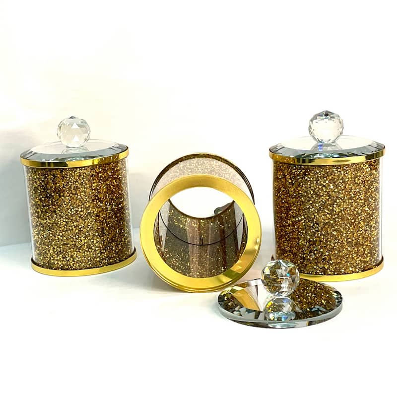 Ambrose Exquisite Three Glass Canister Set in Gift Box