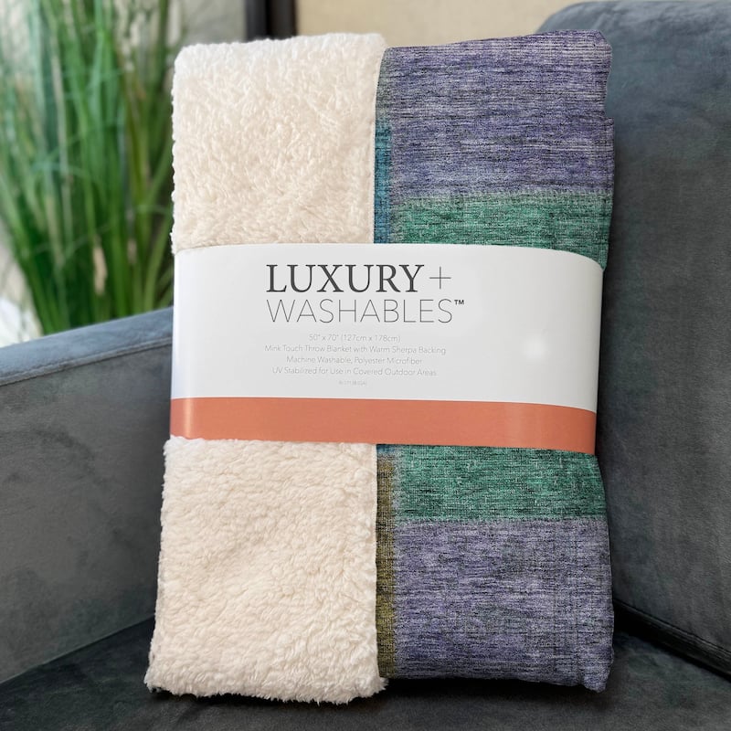 Premium Machine Washable Vintage Patchwork Sherpa Throw Blanket