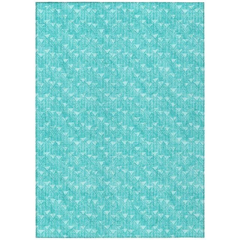 Machine Washable Indoor/ Outdoor Arrows Chantille Rug