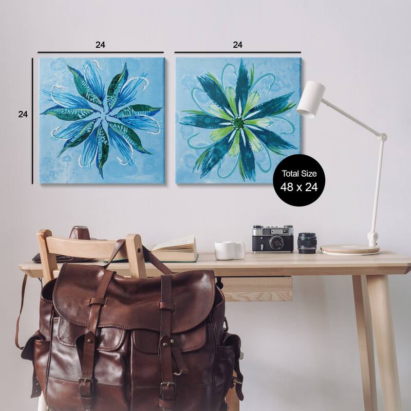 Stupell Whimsical Flower Shapes Canvas Wall Art Design By Liz Jardine (Set of 2)