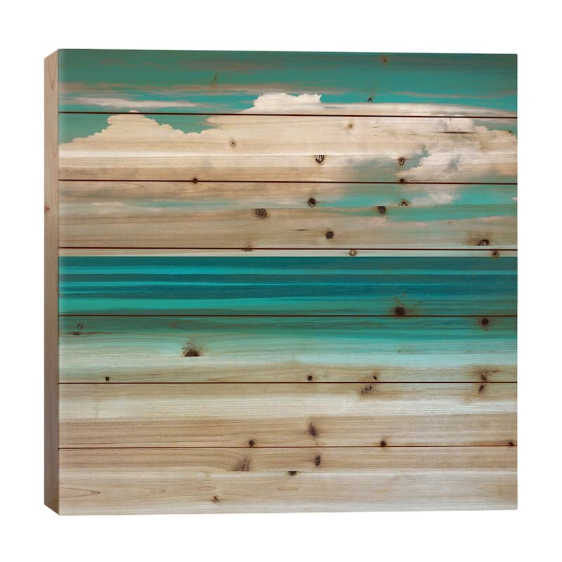 Teal Bay Print On Wood by Danita Delimont - Multi-Color - 26x26x1.5