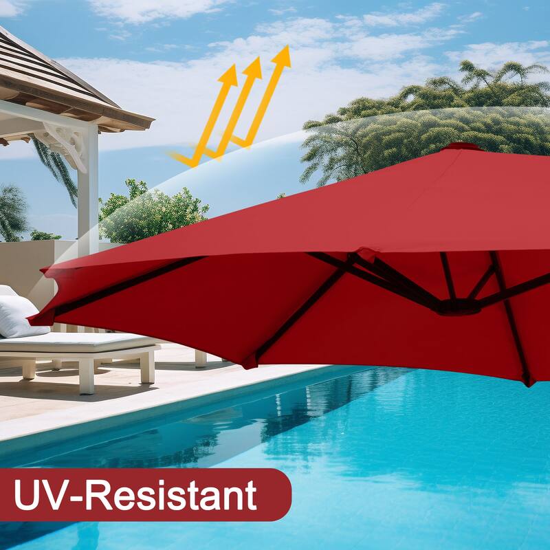Autlaycil 13 FT Patio Umbrella with Sun Protection & Easy Crank