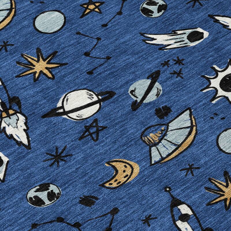 Machine Washable Indoor/ Outdoor Spaceship Chantille Rug