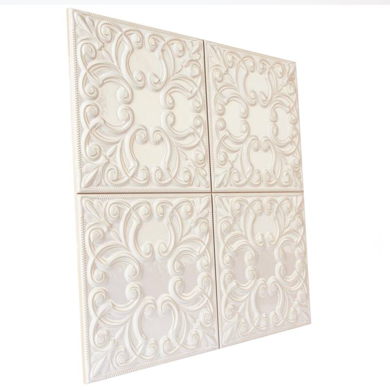 Merola Tile Victorian Tin Pearl 17-3/8" x 17-3/8" Porcelain Wall Tile