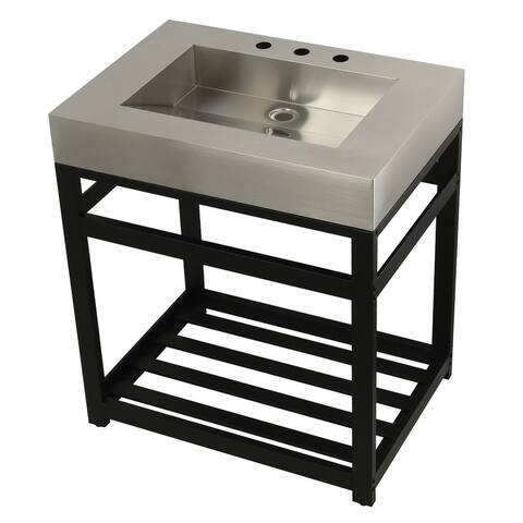 Kingston Commercial 31" Stainless Steel Sink with Steel Console Sink Base