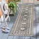 SAFAVIEH Veranda Eyvor Indoor/ Outdoor Waterproof Patio Backyard Rug - 2'3" x 14' Runner - Ivory/Grey