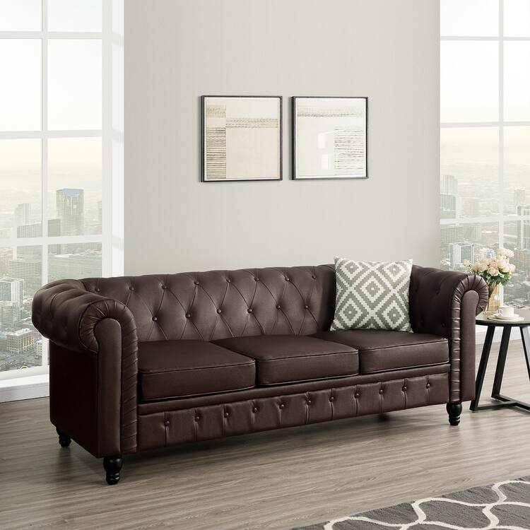 Elegance Chesterfield Sofa, Luxurious Comfort for Cozy Living Rooms, Mid-Century Modern couch, Elegance, 3-Seater Sofa