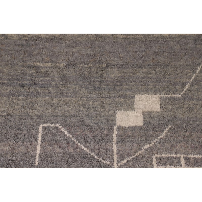 Moroccan Style Area Rug Handmade Wool Carpet - 8'11" x 12'9"