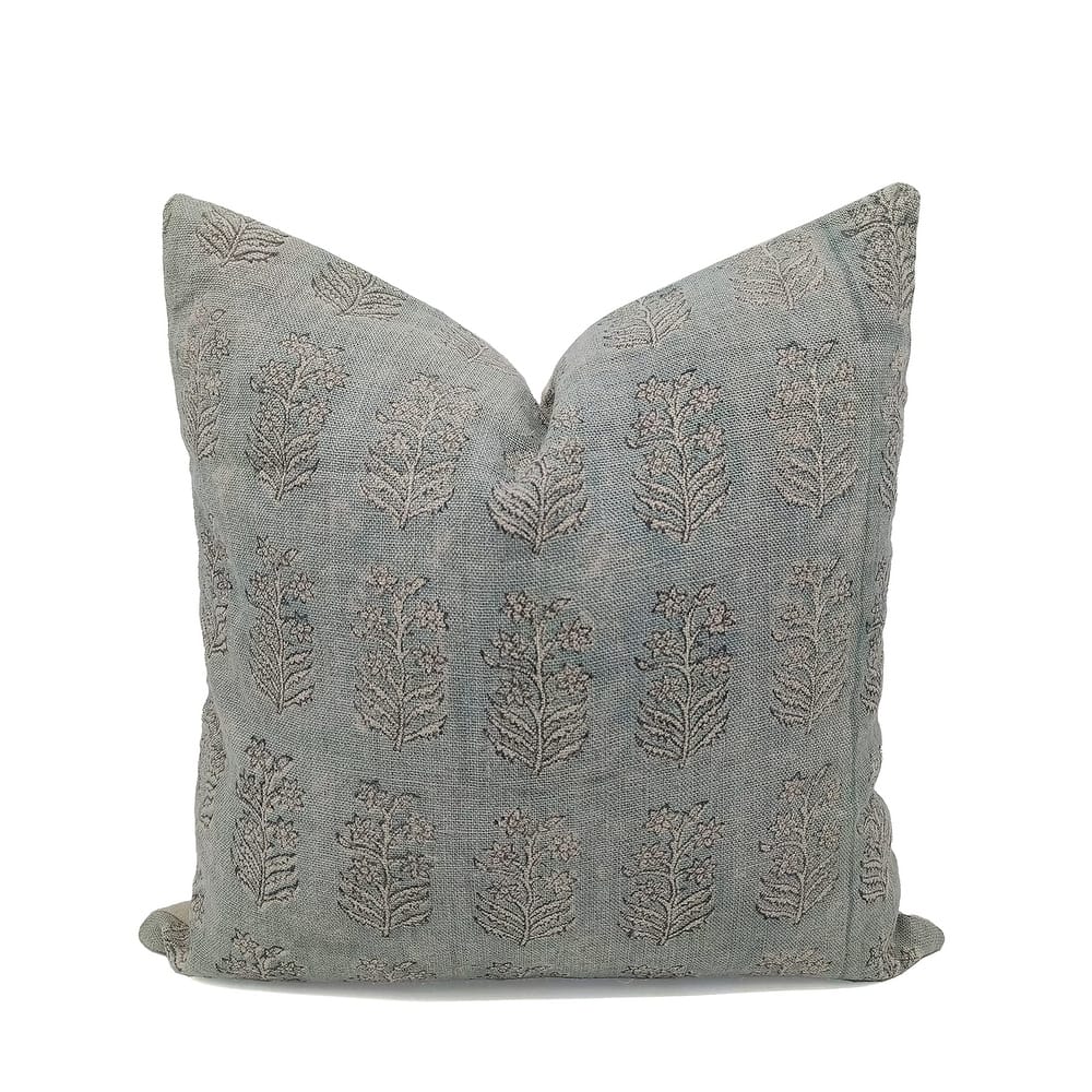 Linen Outdoor Sofa Block print pillow Cover - Inderdhanush