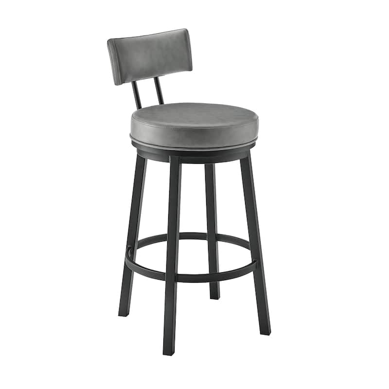Dalza Faux Leather and Metal 360 Swivel Bar or Counter Stool