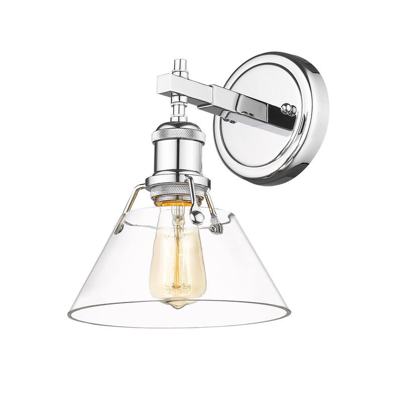 Orwell 1-Light Bath Vanity in Chrome with Clear Glass - Silver