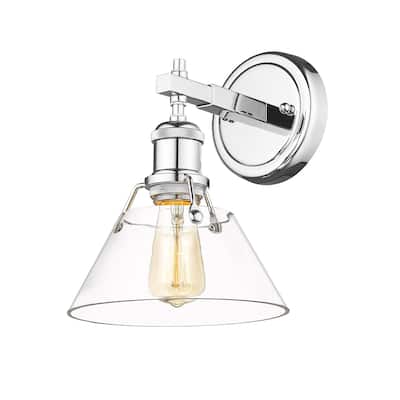 Orwell 1-Light Bath Vanity in Chrome with Clear Glass - Silver
