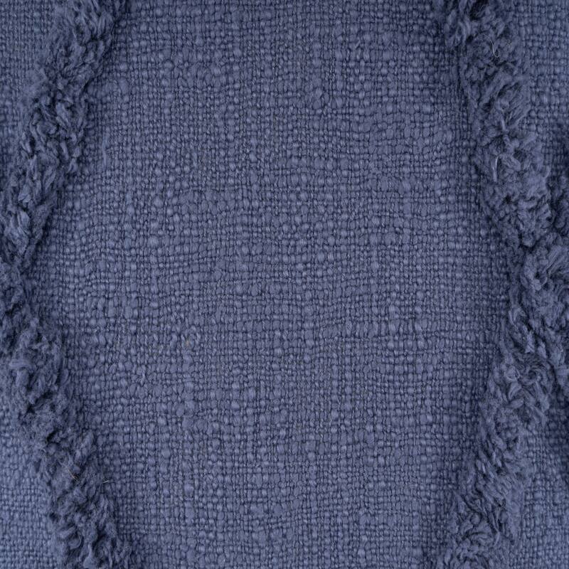 Handwoven Diamond Shag Square Throw Pillow Covers - 18" - Denim Blue - Set of 2
