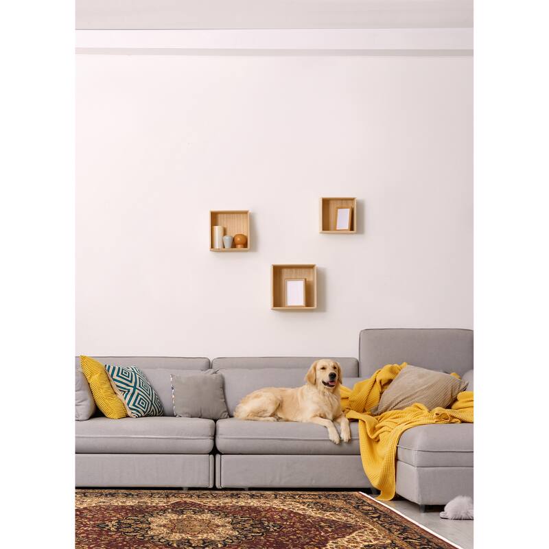 ECARPETGALLERY Hand-knotted Mirzapur Dark Red Silk, Wool Rug - 5'10 x 8'10