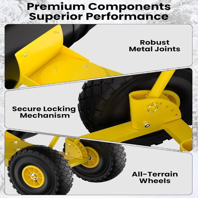 29-Inch Heavy-Duty Steel Snow Shovel Double Pole