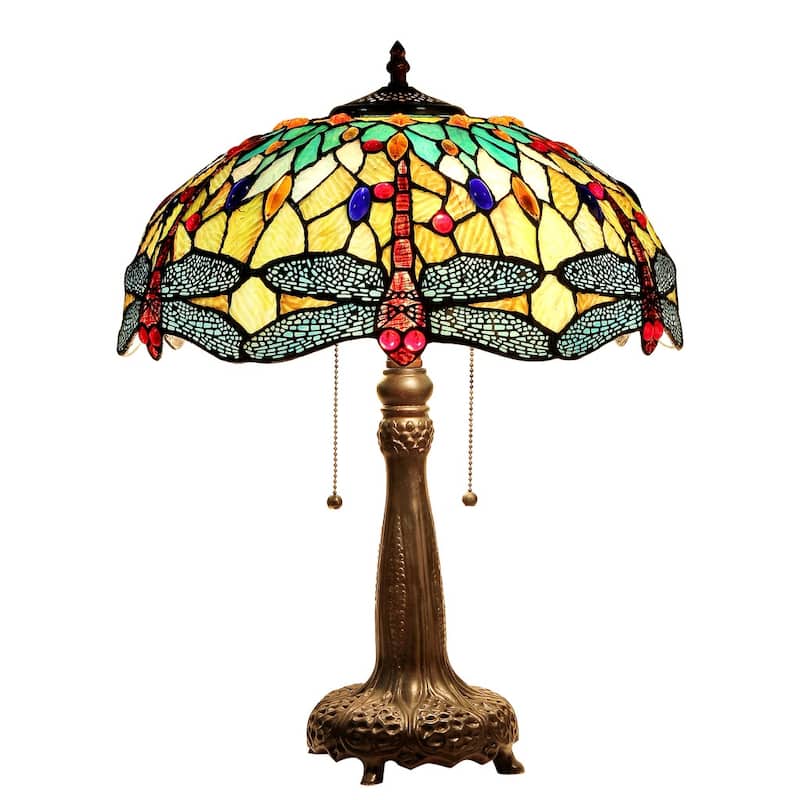 Empress Collection Tiffany Style 2-light Dark Bronze Table Lamp