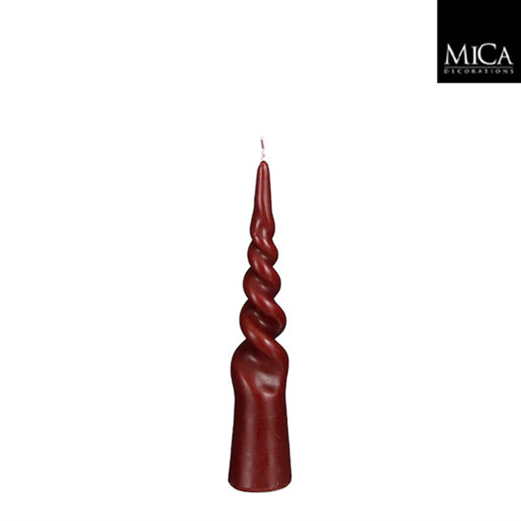 Twist Cone Candle Bordeaux-ST - Burn Time 25 Hours