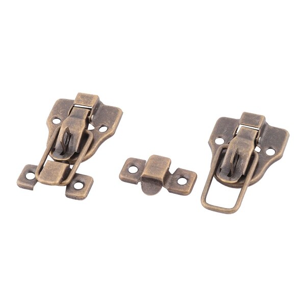 5mm Mount Hole Dia Case Metal Toggle Box Latch Lock Hasp Bronze Tone 2 PCS