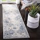 SAFAVIEH Madison Avery Boho Chic Distressed Area Rug - 2'3" x 12' Runner - White/Royal Blue
