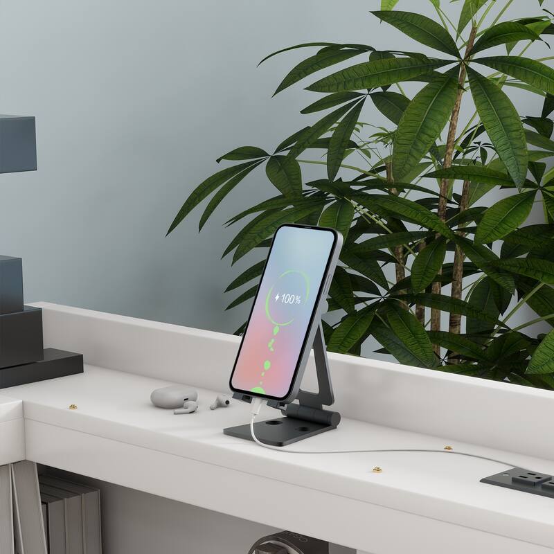 Twin Size L-shaped Bookcases Bed with Power Outlets, USB Charging Ports, Two Drawers