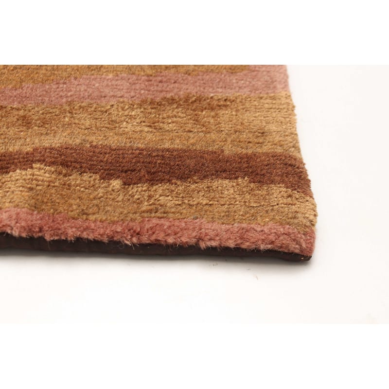 ECARPETGALLERY Hand-knotted Opulence Brown Wool Rug - 4'1 x 8'10