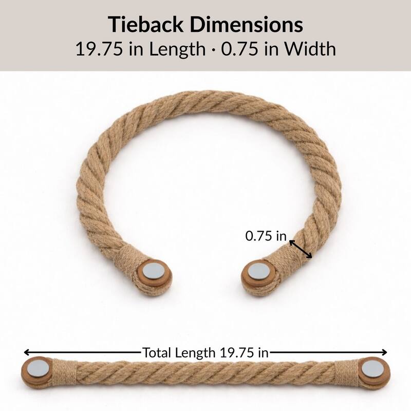 Twisted Curtain Tiebacks with Magnetic Closure 19.75 x 0.75 in