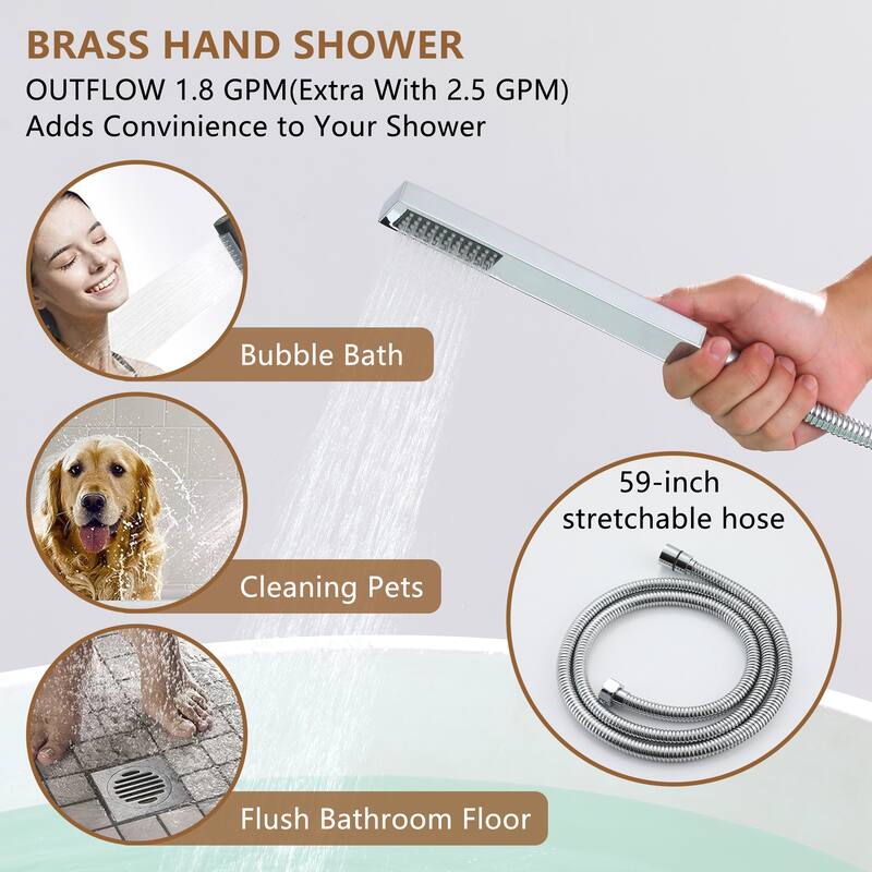 Bathtub Faucet, Single Handle Floor Mounted Free Standing Bathtub Faucet