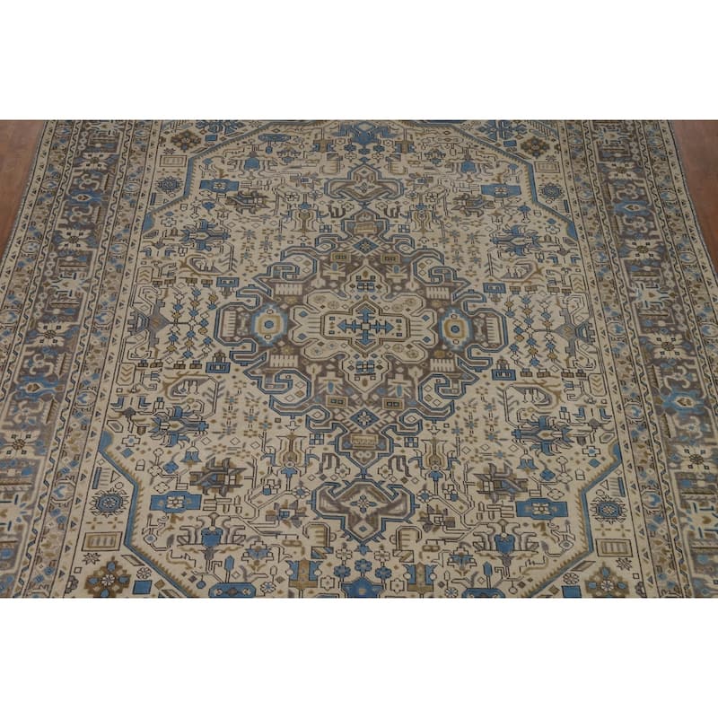 Traditional Tabriz Persian Rug Living Room Hand-Knotted Wool Carpet - 8'4"x 10'9"